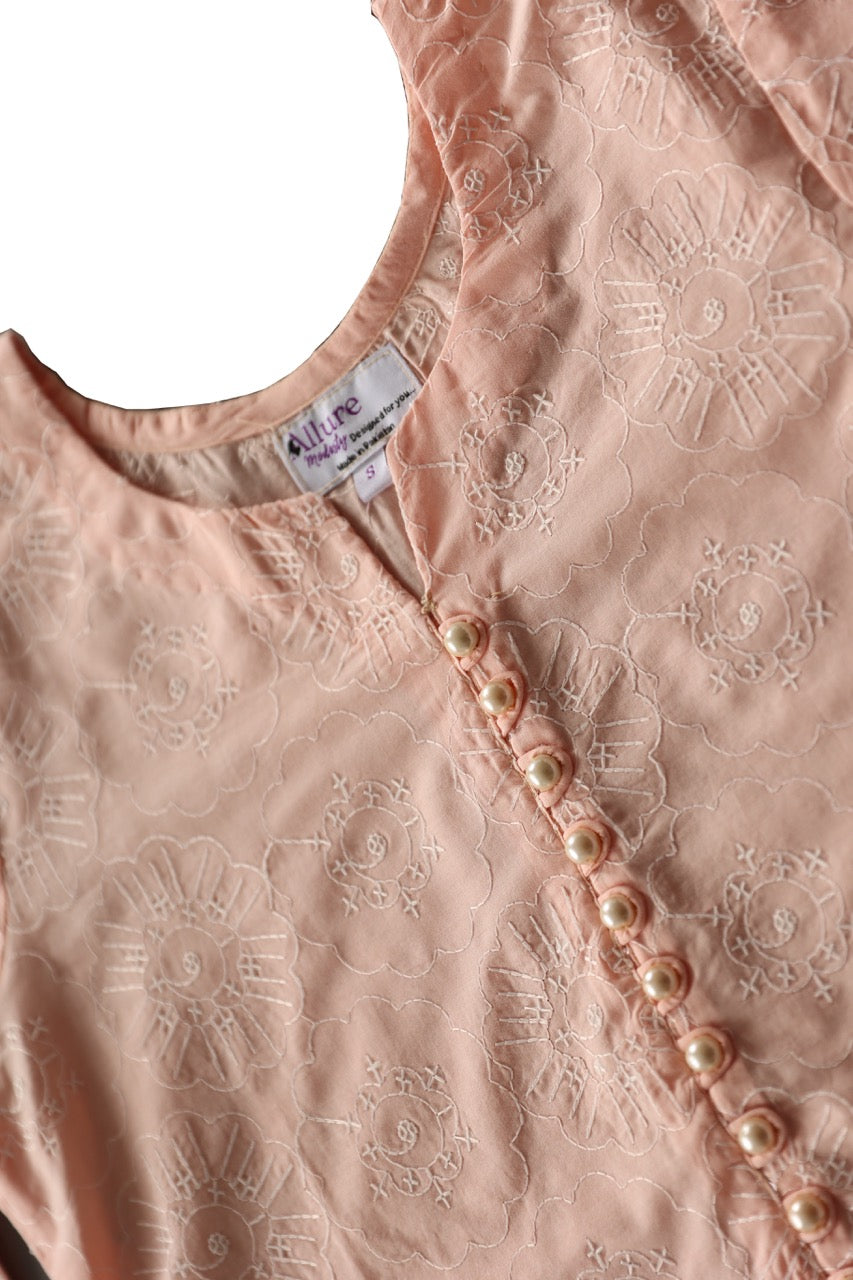 Elegant Orange Cotton Knee-Length Tunic