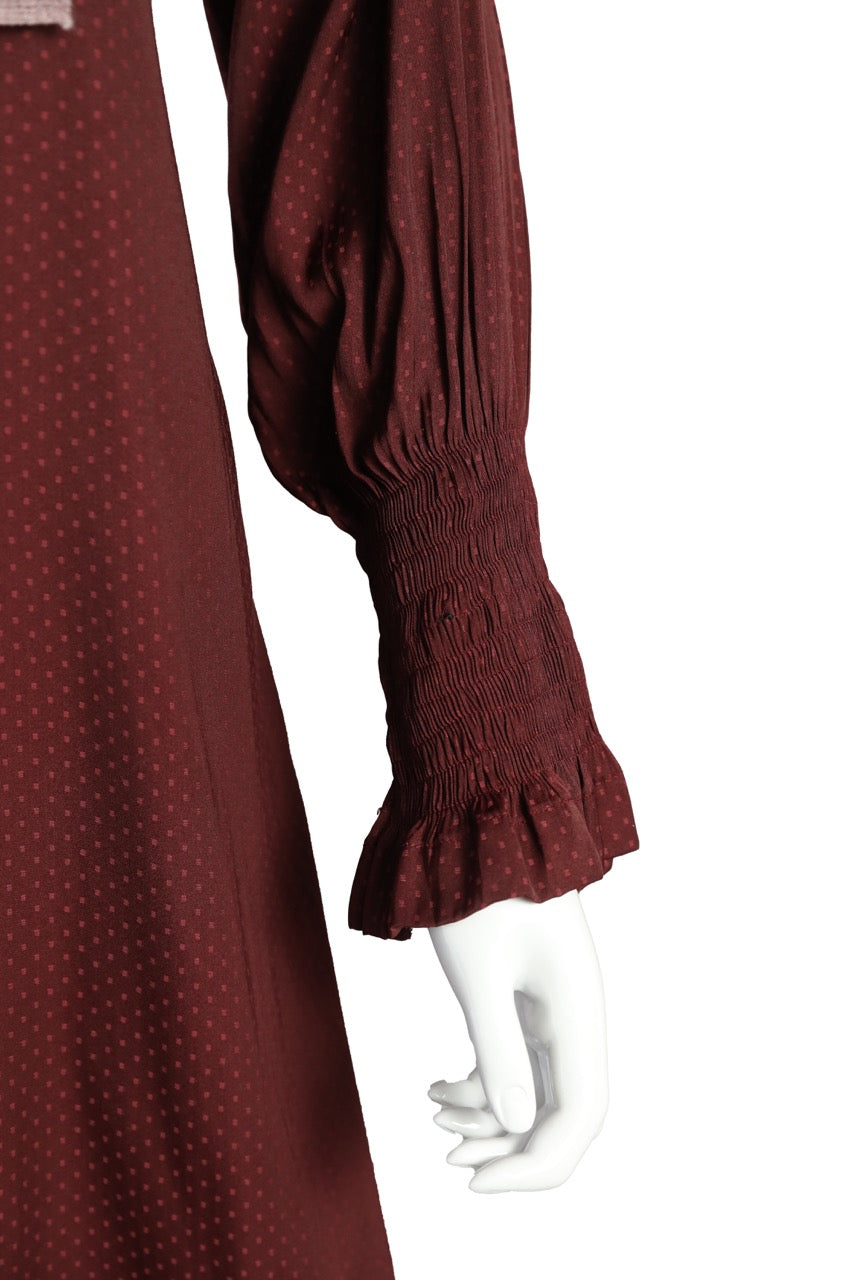 Burgundy Polka Dots
