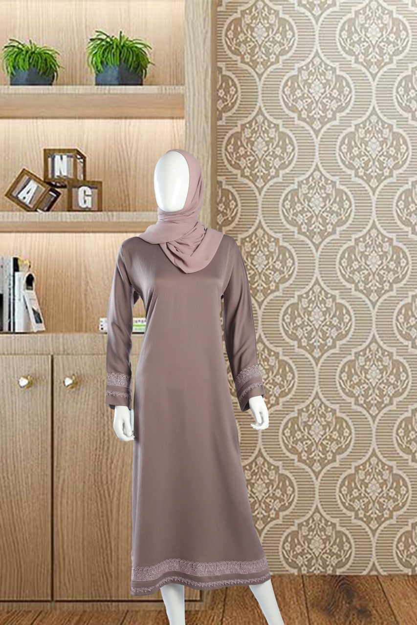 Lilac Abaya with Lace