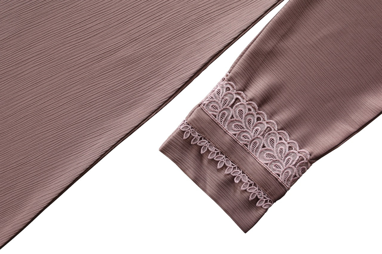 Lilac Abaya with Lace