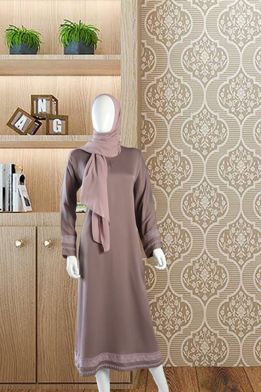 Lilac Abaya with Lace
