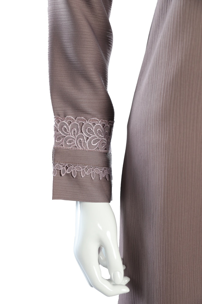 Lilac Abaya with Lace