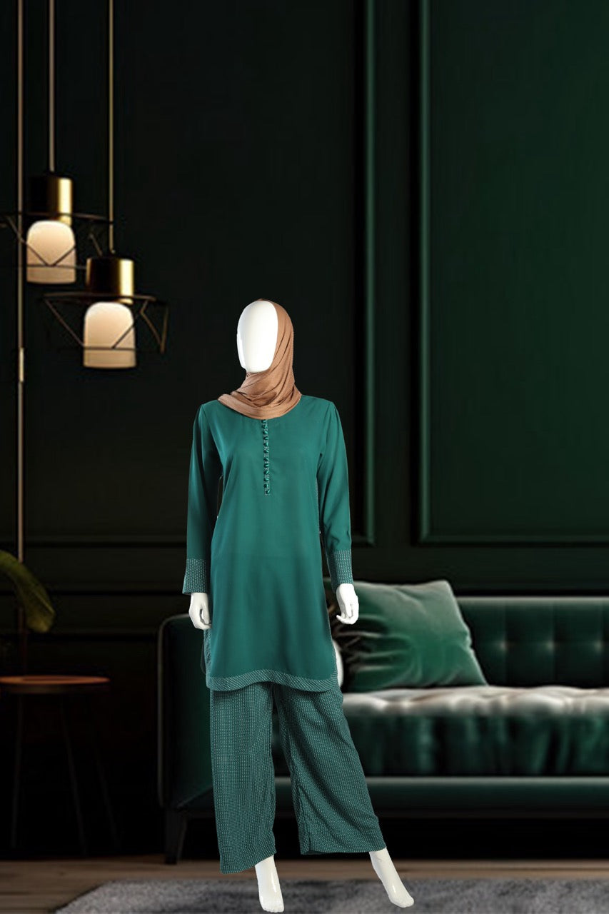 Polka Green Pant Suit