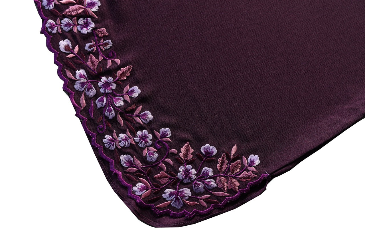 Purple Pant suit embroidery