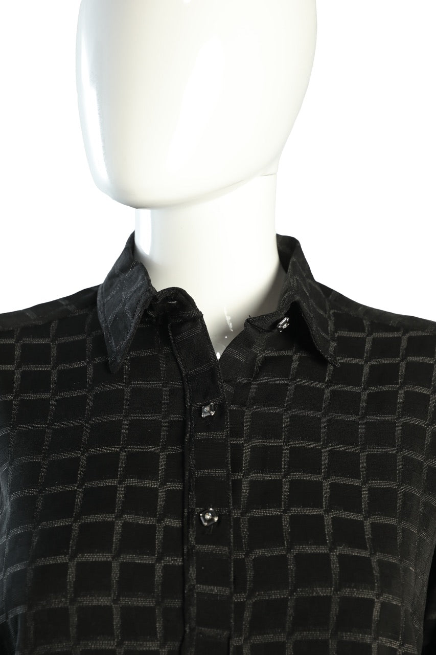 Black Checkered Pant Suit