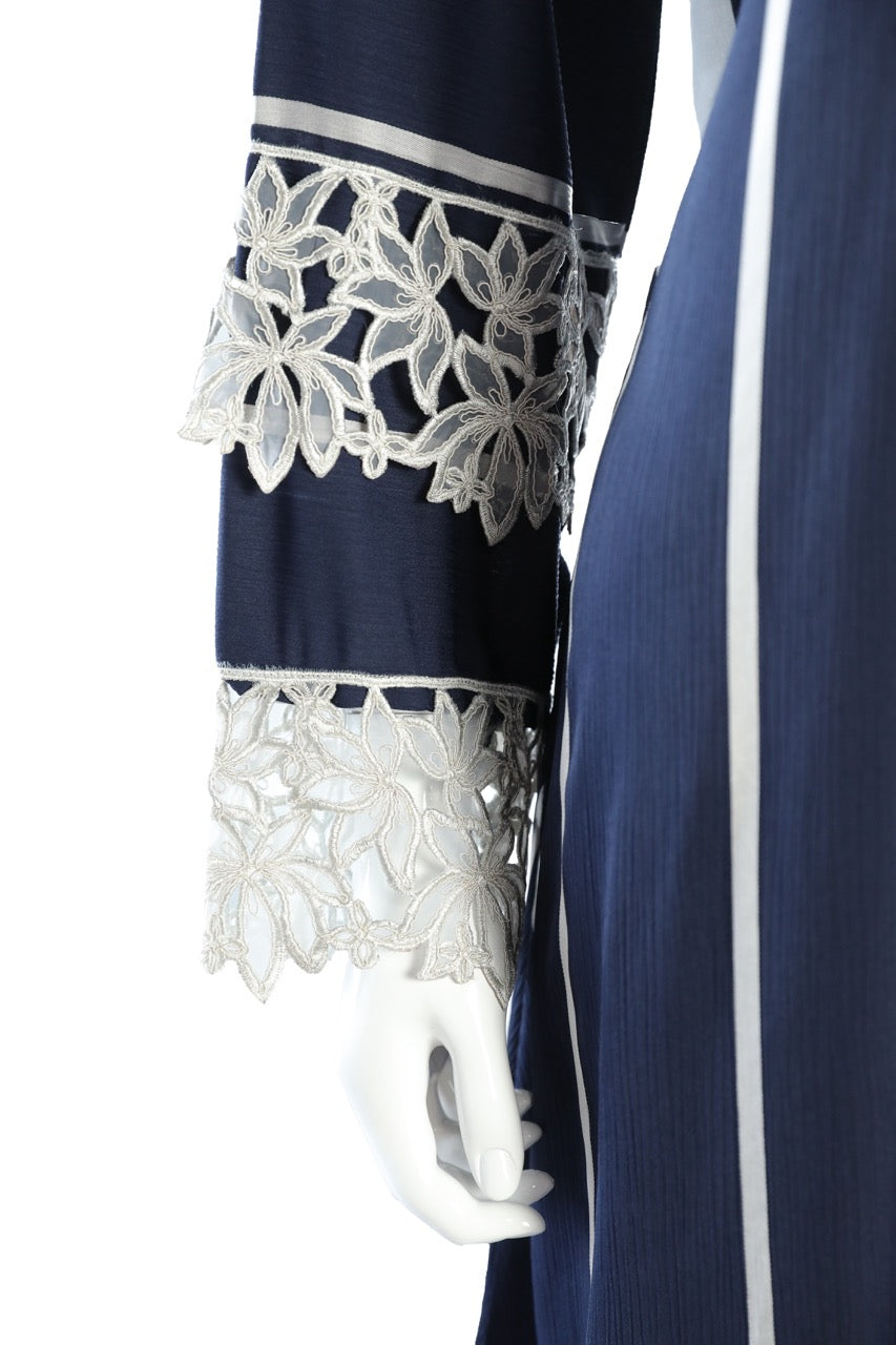 Navy Stripped Abaya