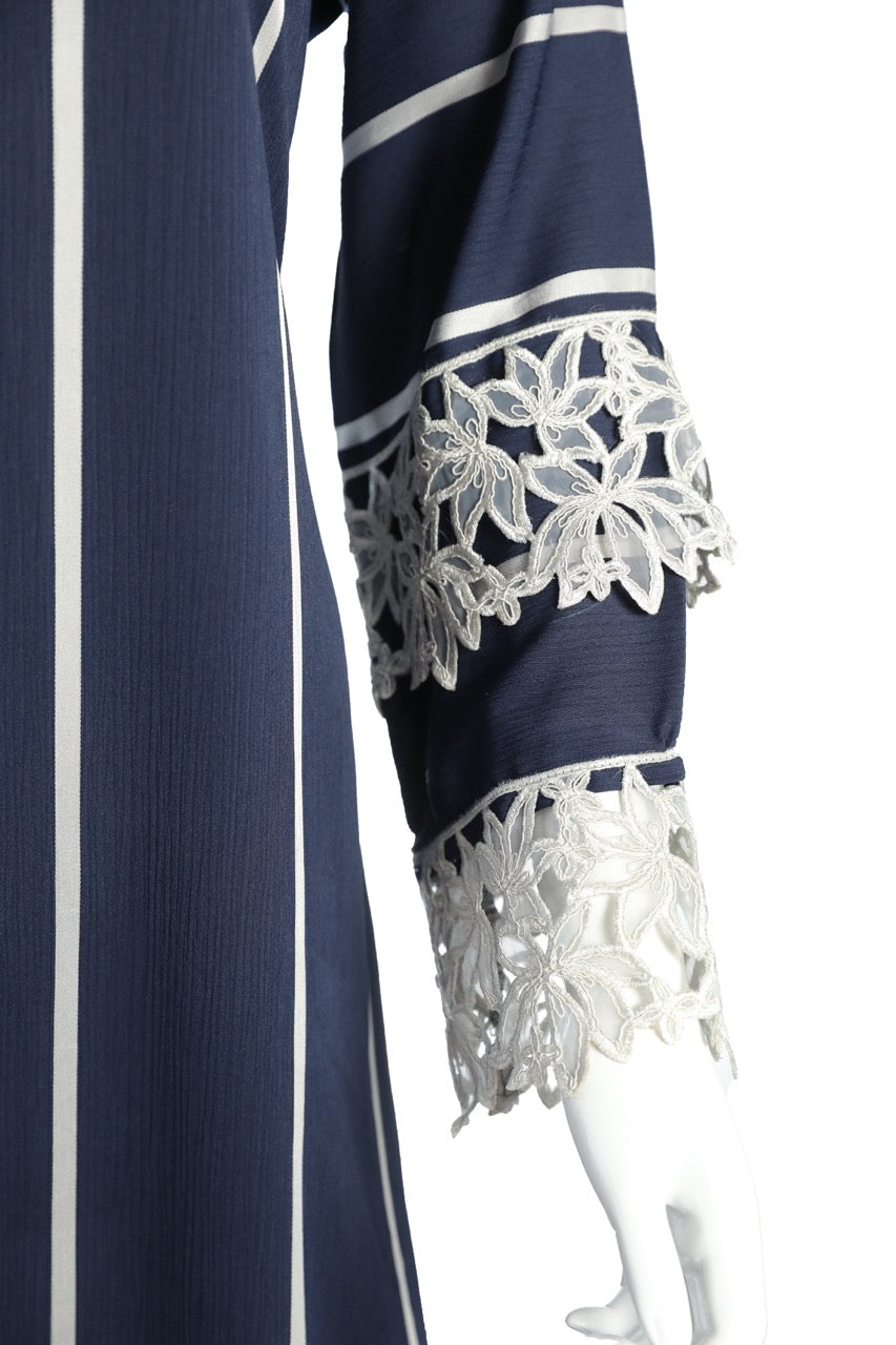 Navy Stripped Abaya