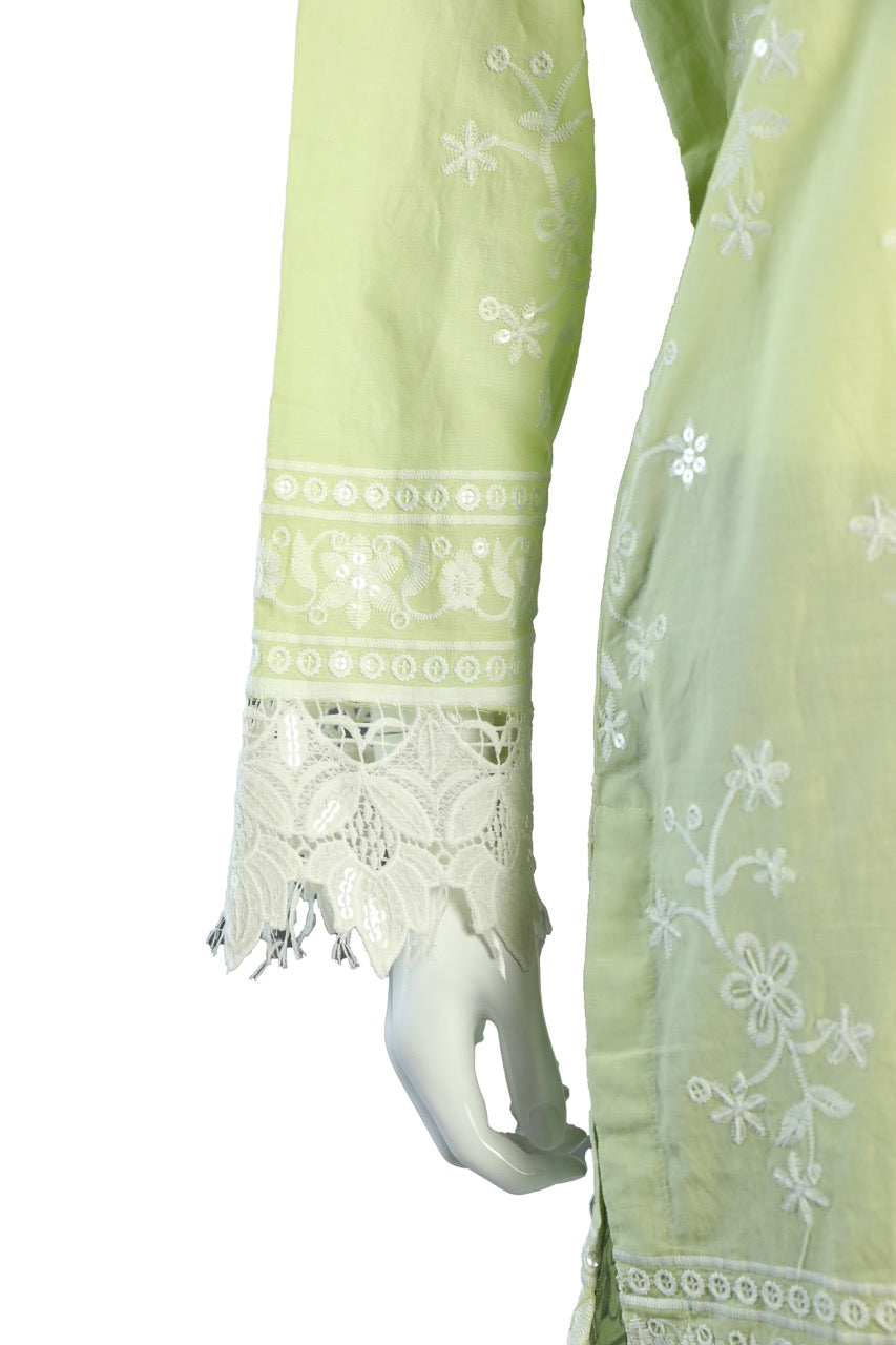 Elegant light green Cotton Knee-Length Tunic