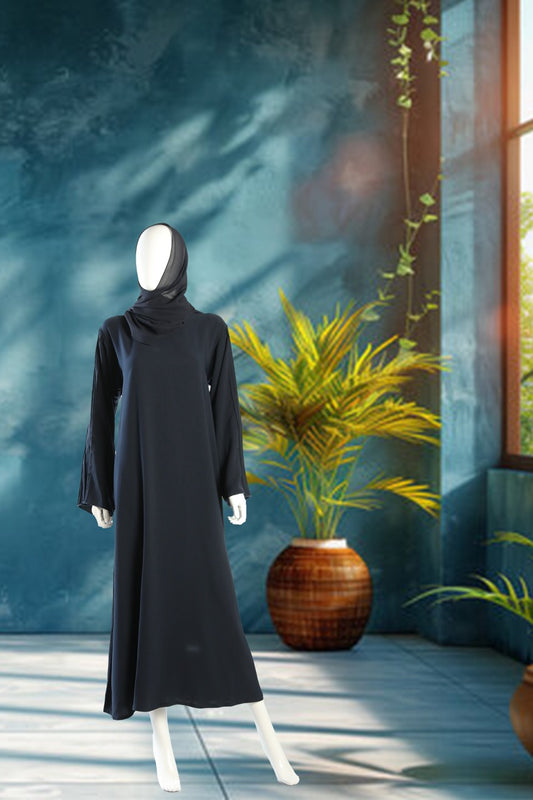 Navy Nida Abayad with Pintuck on Sleeve