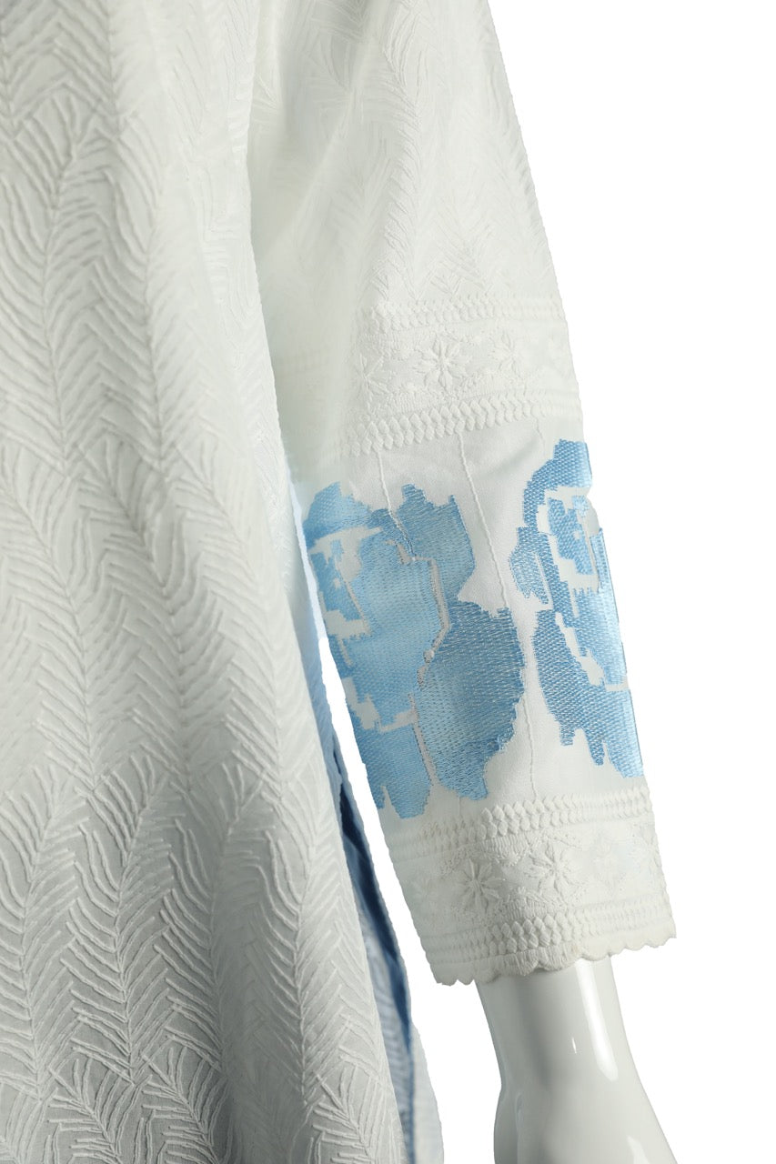 Elegant White Cotton Knee-Length Tunic