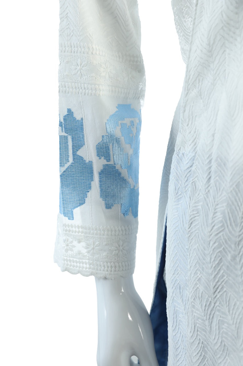 Elegant White Cotton Knee-Length Tunic